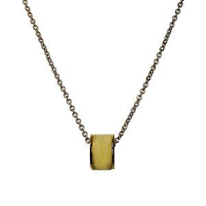 ivory Tube and Goldtone Chain necklace